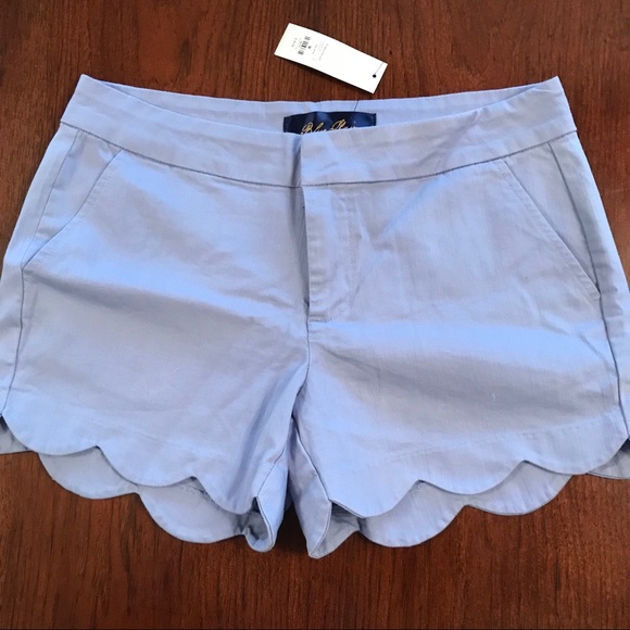 Blue Rain Pants - Light Blue Scallop Hem Shorts
